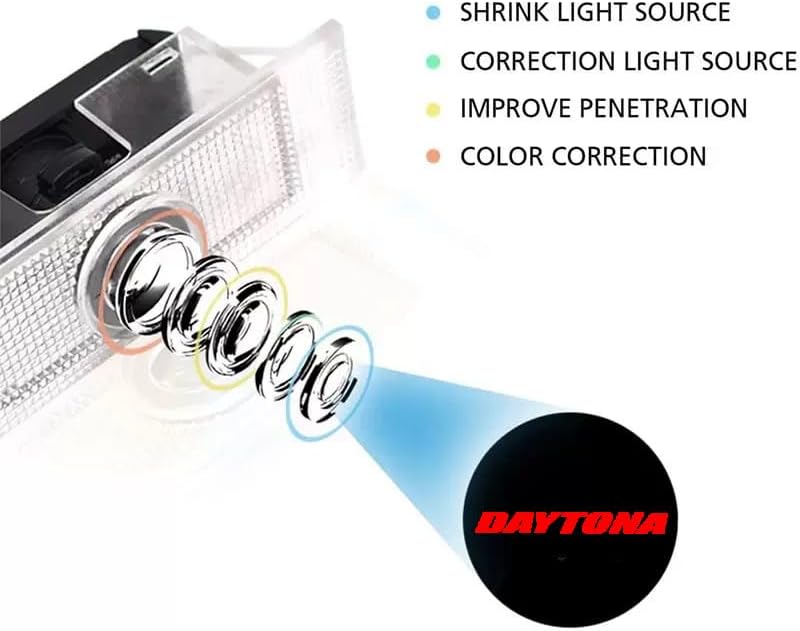 JUNMEI Never Fade Door Light Led Logo for Dodge Charger Daytona Hellcat Projector Ghost Shadow Puddle Courtesy Step Lights (RED) - Image 3